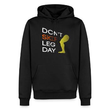 Gym Workout Gym Entraînement Sport Jambes - Sweat à capuche Premium bio Homme - noir - Devant - Nico (187cm)