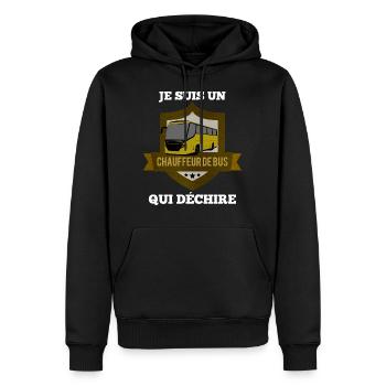 Ich bin ein Busfahrer, der das Hemd zerreißt - Männer Premium Bio Hoodie - Schwarz - Vorne - Nico (187cm)