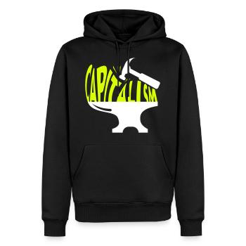 Socialisme/Révolutionnaire/Sovjet/Hammer/Smash - Sweat à capuche Premium bio Homme - noir - Devant - Nico (187cm)
