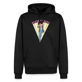 Chemise style femme - Sweat à capuche Premium bio Homme - noir - Devant - Nico (187cm)