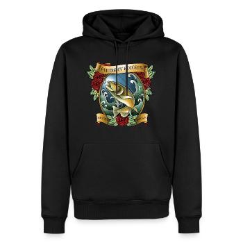 Pêcheur à la ligne - Sweat à capuche Premium bio Homme - noir - Devant - Nico (187cm)