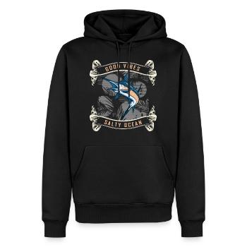 Pêcheur de pêche en mer - Sweat à capuche Premium bio Homme - noir - Devant - Nico (187cm)