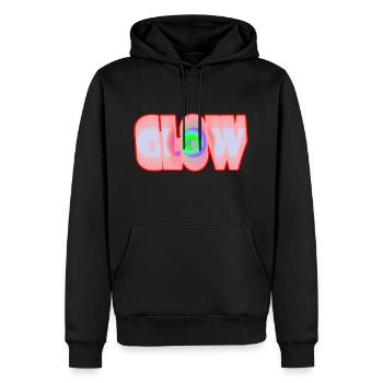 Glow - Männer Premium Bio Hoodie - Schwarz - Vorne - Nico (187cm)