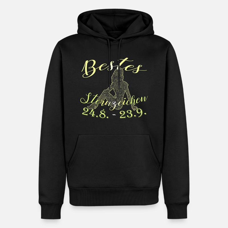 Sternzeichen Jungfrau - Männer Premium Bio Hoodie - Schwarz