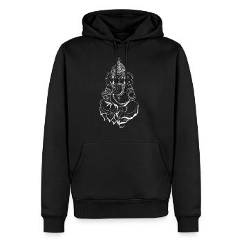 Ganesha - Men’s Premium Organic Hoodie - black - Front - Nico (187cm)