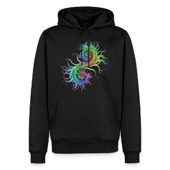 Seepferdchen psychedelisch abstrakt Spirale psy - Männer Premium Bio Hoodie - Schwarz - Vorne - Nico (187cm)