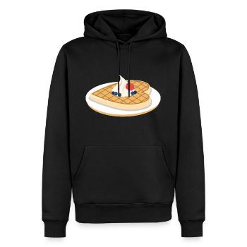 Gaufres petit déjeuner cadeau crème bonbons aux baies - Sweat à capuche Premium bio Homme - noir - Devant - Nico (187cm)
