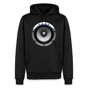 Speaker - Männer Premium Bio Hoodie - Schwarz - Vorne - Nico (187cm)