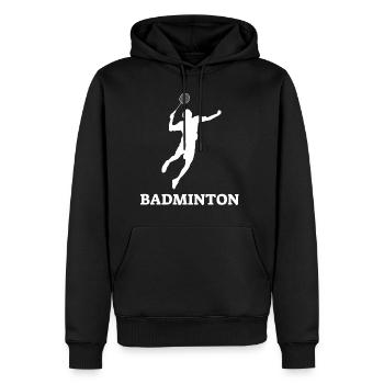 Badminton - Männer Premium Bio Hoodie - Schwarz - Vorne - Nico (187cm)
