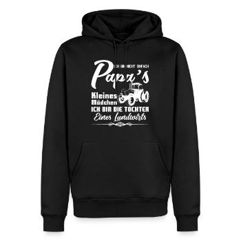 Lustiges Landwirt Shirt PAPA TOCHER - Männer Premium Bio Hoodie - Schwarz - Vorne - Nico (187cm)