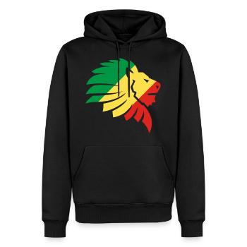 Drapeau Congo Afrique Brazzaville Zaïre Cadeau - Sweat à capuche Premium bio Homme - noir - Devant - Nico (187cm)