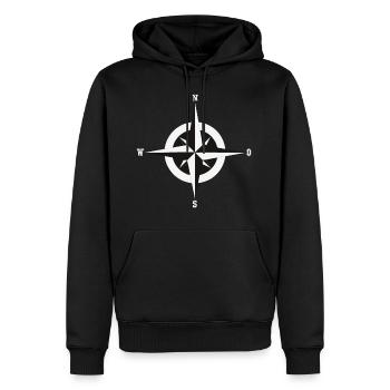 Boussole en noir et blanc - Sweat à capuche Premium bio Homme - noir - Devant - Nico (187cm)