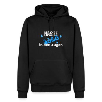 Lustiger Spruch Geschenk Heulsuse Pipi im Auge - Männer Premium Bio Hoodie - Schwarz - Vorne - Nico (187cm)