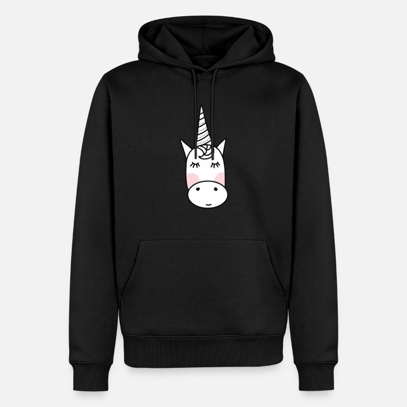 Einhorn - Männer Premium Bio Hoodie - Schwarz
