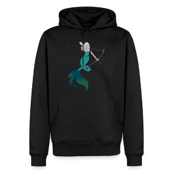 Sirène sagittaire - Sweat à capuche Premium bio Homme - noir - Devant - Nico (187cm)