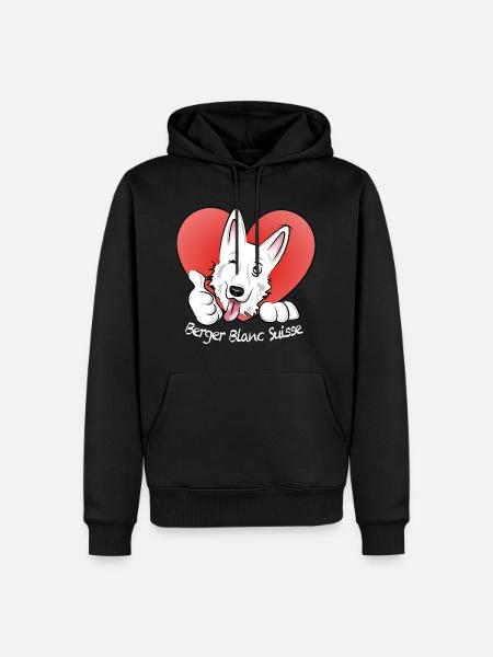 Berger Blanc Suisse - Sweat à capuche Premium bio Homme - noir