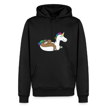 Licorne paresseux Sloth cadeau amis Chillen - Sweat à capuche Premium bio Homme - noir - Devant - Nico (187cm)