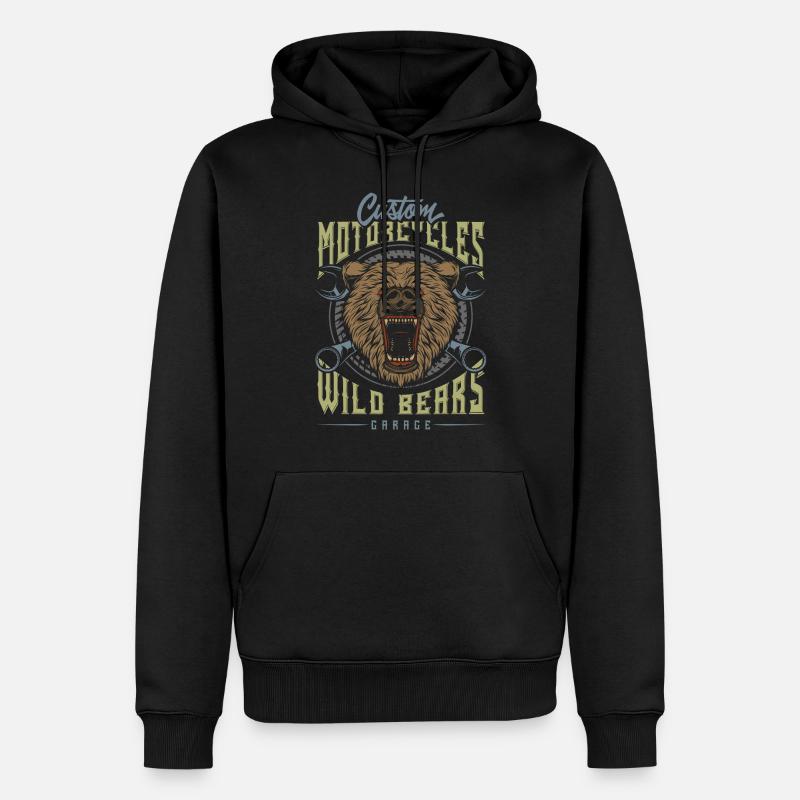 bearsmoto - Männer Premium Bio Hoodie - Schwarz
