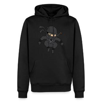 Ninja sabre cadeau garçon costume masque - Sweat à capuche Premium bio Homme - noir - Devant - Nico (187cm)