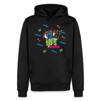 Années 90 Années 90 Années 90 Idée cadeau de jouet pour enfant - Sweat à capuche Premium bio Homme - noir - Devant - Nico (187cm)