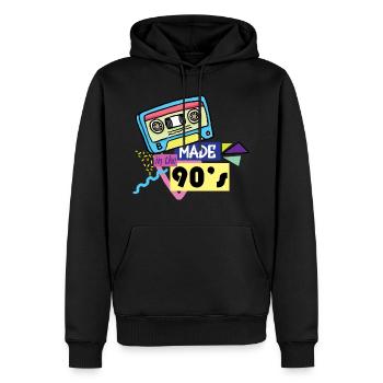 90s neunziger 1990er Kid Spielzeug Geschenk Idee - Männer Premium Bio Hoodie - Schwarz - Vorne - Nico (187cm)