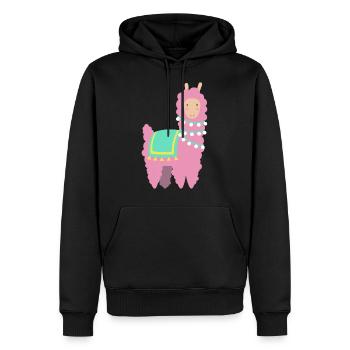 Lama Alpaka Geschenk lustig Tiere Zoo Comic Humor - Männer Premium Bio Hoodie - Schwarz - Vorne - Nico (187cm)