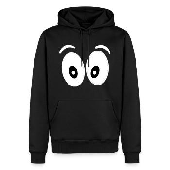 zwei Augen - Männer Premium Bio Hoodie - Schwarz - Vorne - Nico (187cm)