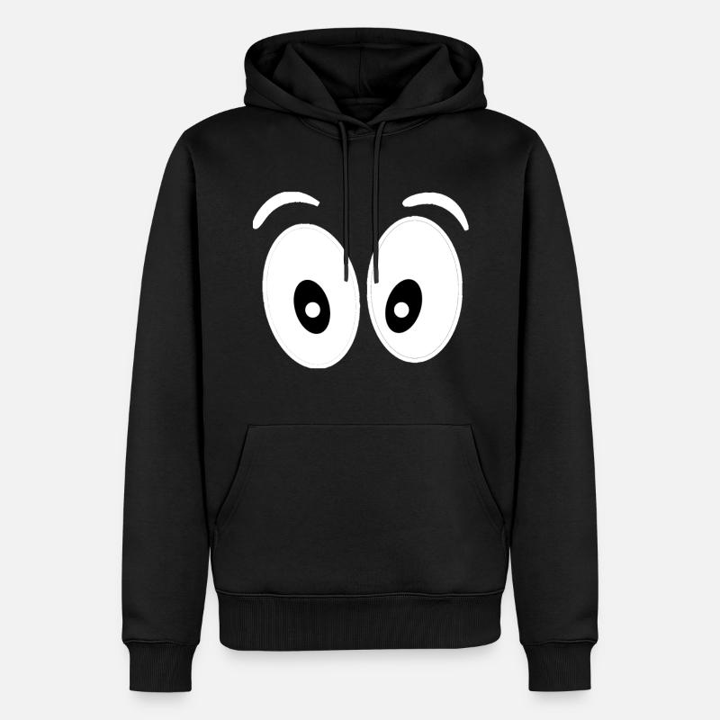 zwei Augen - Männer Premium Bio Hoodie - Schwarz