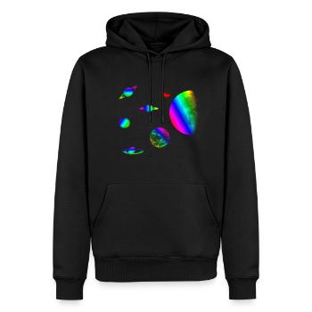 Planeten - Männer Premium Bio Hoodie - Schwarz - Vorne - Nico (187cm)