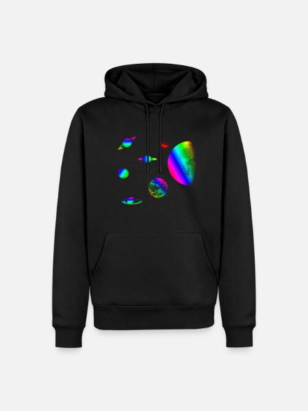 Planeten - Männer Premium Bio Hoodie - Schwarz