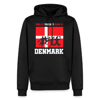 Handball Dänemark Denmark WM Geschenk - Männer Premium Bio Hoodie - Schwarz - Vorne - Nico (187cm)