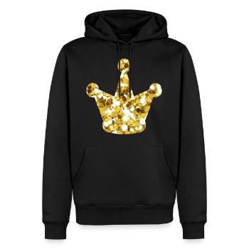 König Krone Gold - Männer Premium Bio Hoodie - Schwarz - Vorne - Nico (187cm)