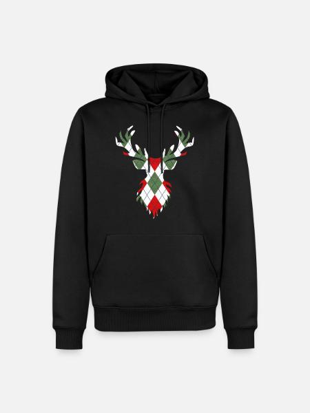 Double exposure deer - Men’s Premium Organic Hoodie - black