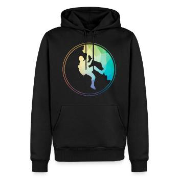 Kletterer klettern Geschenk Felsklettern Berg Wand - Männer Premium Bio Hoodie - Schwarz - Vorne - Nico (187cm)