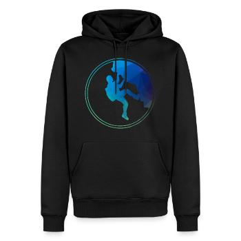 Escalade grimpeurs - Sweat à capuche Premium bio Homme - noir - Devant - Nico (187cm)