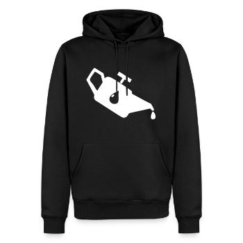 Un bidon d'huile sale - Sweat à capuche Premium bio Homme - noir - Devant - Nico (187cm)