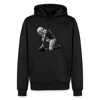 footballeur - Sweat à capuche Premium bio Homme - noir - Devant - Nico (187cm)