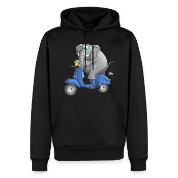 Moteur Cartoon Bande dessinée - Sweat à capuche Premium bio Homme - noir - Devant - Nico (187cm)