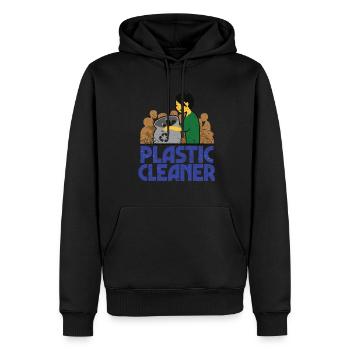 Nettoyant plastique déchets plastiques protection de l'environnement - Sweat à capuche Premium bio Homme - noir - Devant - Nico (187cm)
