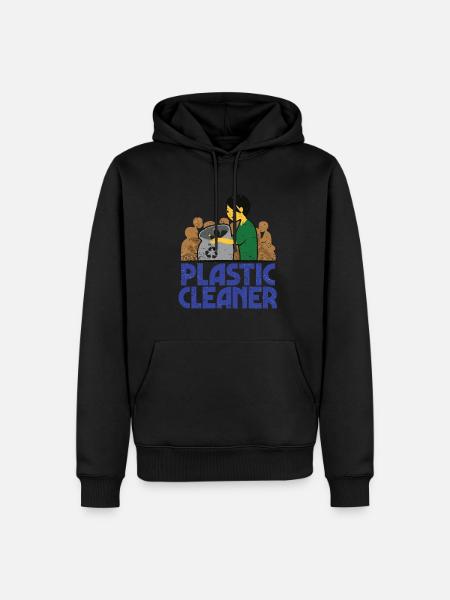 Plastic Cleaner Plastik Müll Umweltschutz - Männer Premium Bio Hoodie - Schwarz