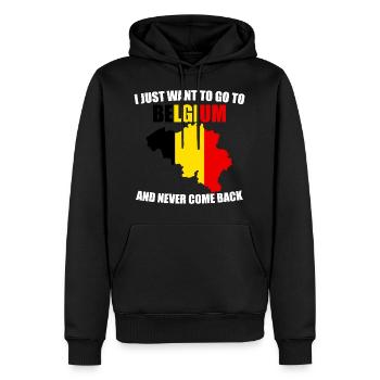 Belgien - Männer Premium Bio Hoodie - Schwarz - Vorne - Nico (187cm)