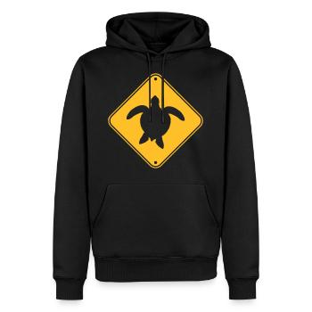 avertissement prudence bouclier note note attention guêpe - Sweat à capuche Premium bio Homme - noir - Devant - Nico (187cm)