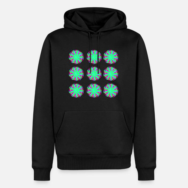 Illusion Goa Kreise Muster - Männer Premium Bio Hoodie - Schwarz