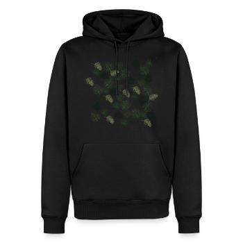 Jungle palm leaves - Men’s Premium Organic Hoodie - black - Front - Nico (187cm)
