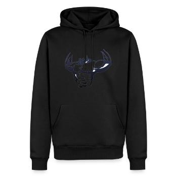Muskel - Männer Premium Bio Hoodie - Schwarz - Vorne - Nico (187cm)