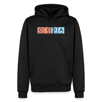 oida shirt geschenk periodensystem wien minga - Männer Premium Bio Hoodie - Schwarz - Vorne - Nico (187cm)