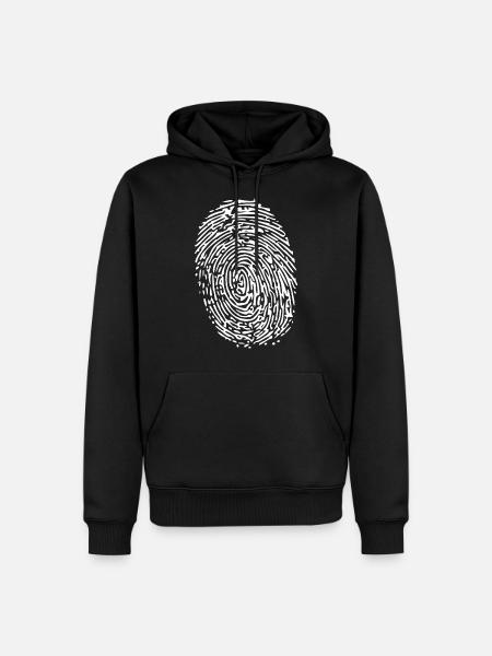 empreinte digitale - Sweat à capuche Premium bio Homme - noir
