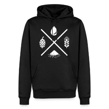 Wasser Gerste Hopfen und Hefe Bier Geschenk - Männer Premium Bio Hoodie - Schwarz - Vorne - Nico (187cm)