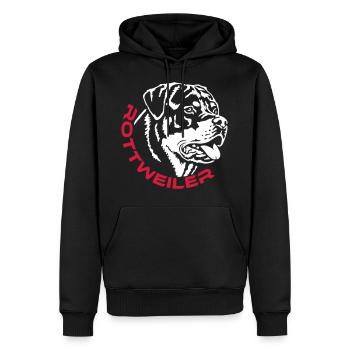 570 Rottweiler Rüde - Männer Premium Bio Hoodie - Schwarz - Vorne - Nico (187cm)