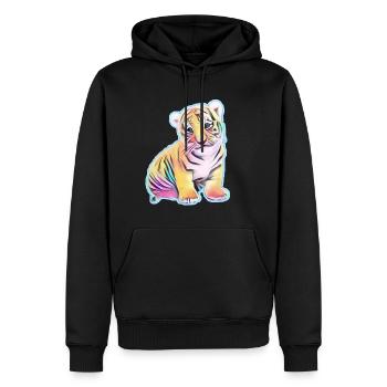 Tiger - Sweat à capuche Premium bio Homme - noir - Devant - Nico (187cm)